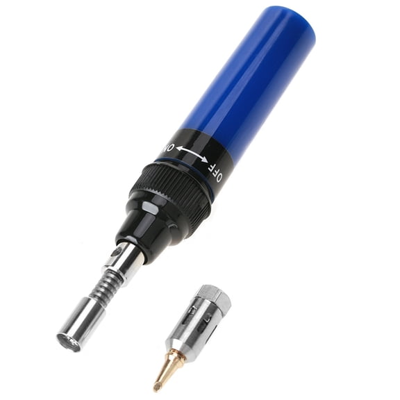 Yajisi Cordless Butane Gas Blow Torch Soldering Iron Gun Welding Pen Tool, Adjustable Temperature 1300 C Flame 450 C Tip, Portable Gas Soldering Iron for Electronics Repair, Pocket Sized, Blue