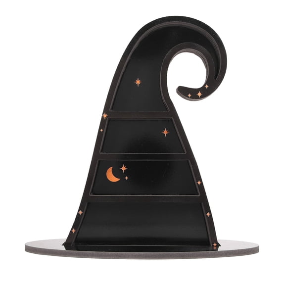 Yajisi Crystal Display Floating Shelf Gothic Style Witch Hat Design Durable PVC Stone Storage Holder for Bedroom Office Decor, Desktop Display Rack Stand Organizer