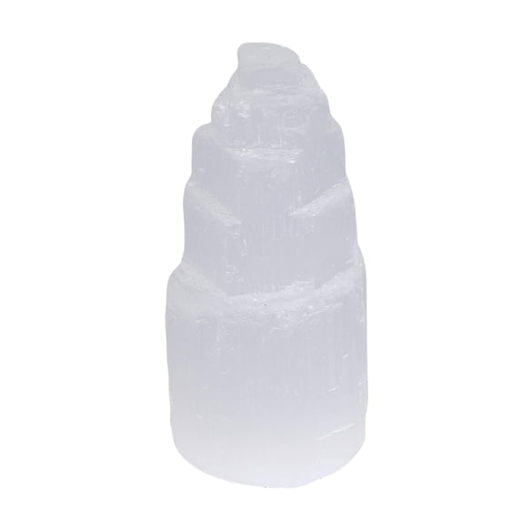 Yajisi Crystal Tower Translucent Elegant Decorative Crystal Stone Column for Yoga Meditation - Healing Energy Stone for Home and Office Decor, Obelisk Ornament, 4.72 inches / 12 cm Length