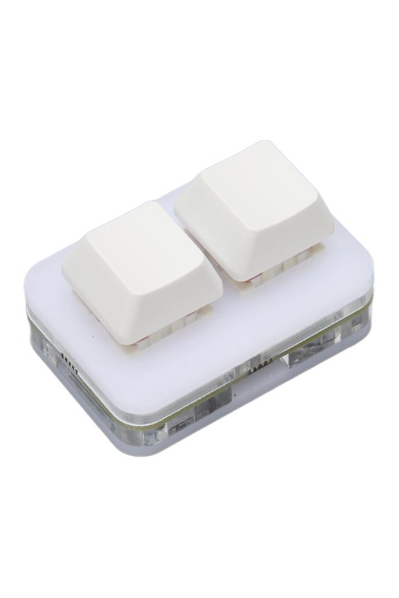 Custom 2 Key Mini Gaming Keyboard OSU HID Keypad with RGB LED Backlight Macro Programming Hot Swappable Type C Interface for Windows Mac Linux PC White
