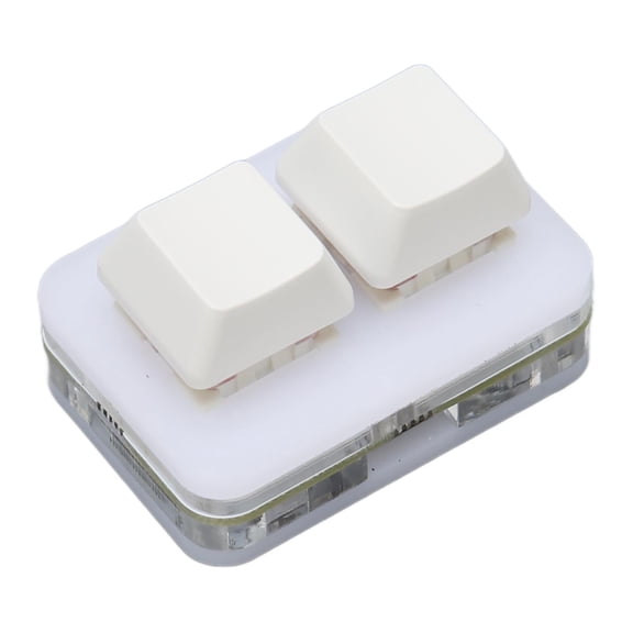 Yajisi Custom 2 Key Mini Gaming Keyboard OSU HID Keypad with RGB LED Backlight Macro Programming Hot Swappable Type C Interface for Windows Mac Linux PC White