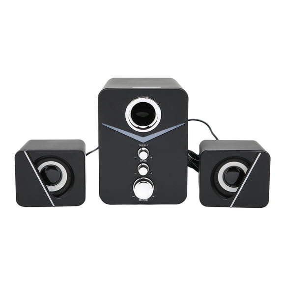 Yajisi D-221 Wireless 2.1 Channel Bluetooth Computer Speaker System with Deep Bass Subwoofer, USB Powered Mini Desktop Audio Setup for PC, Laptop, Wedding Party, Black