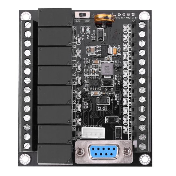 Yajisi DC 24V PLC Regulator FX1N-20MR Industrial Control Board Programmable Logic Controller Module, 9600 Baud Rate, Supports GX-Developer, Size 3.4 inches / 8.6 cm, Premium MCU[cite: 1]