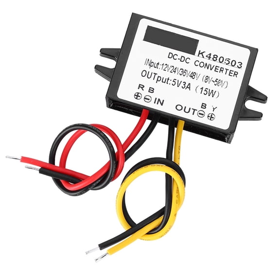 Yajisi DC-DC 12V/24V/36V/48V to 5V 3A Buck Converter Step Down Power Supply Module Non-Isolated Voltage Regulator Waterproof Dustproof Anti-Shock Auto Buck Converter[cite: 1]