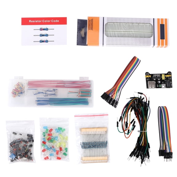 Yajisi DIY Upgraded Electronic Kit with Power Supply Module Solderless Breadboard, Electronic Starter Kit for Raspberry Pi, Arduino and STM32, 23.00 x 10.00 x 6.00 cm / 9.06 x 3.94 x 2.36 Inches