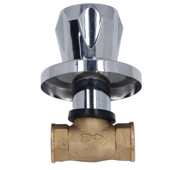 Yajisi DN15 1/2 Inch Female Thread NPT Concealed Brass Water Valve Flow Control for Domestic Water System, 5.12 in / 13 cm