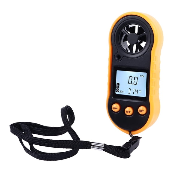 Yajisi Digital Anemometer Handheld Wind Speed Meter LCD Display Air Velocity Gauge with Temperature Sensor Measuring 0-65 mph / 0-30 m/s for HVAC Windsurfing Shooting
