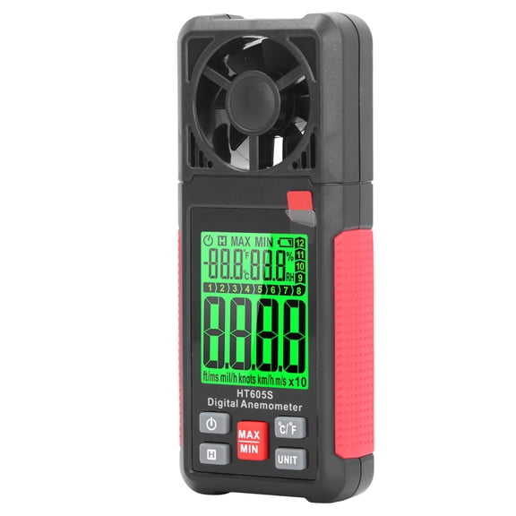 Yajisi Digital Anemometer High Accuracy 2.26 Inch LCD Screen Thermal Handheld Air Flow Velocity Tester for Sailing Surfing HVAC Drone Flight RC Plane Golf Shooting (7.08 inches / 18.00 cm)