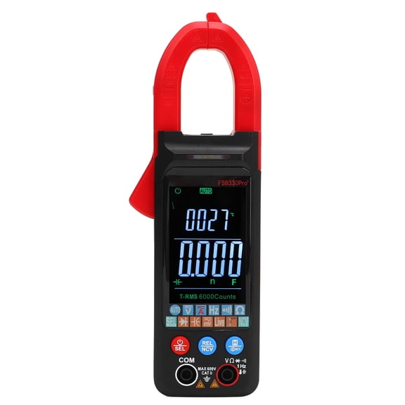 Yajisi Digital Clamp Meter Auto Ranging Multimeter AC DC Voltmeter 600V Smart Current Tester with NCV High Precision LCD Display 2000m Working Height 7.87 inches / 20 cm Portable Tool For Household