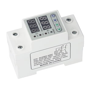Yajisi Digital Display 2P Voltage Protector Automatic Reset Under Over Voltage Protective Device AC220V 40A / 10 inches (25.4 cm) Surge Suppressor For Heavy Duty Home Appliances Protection