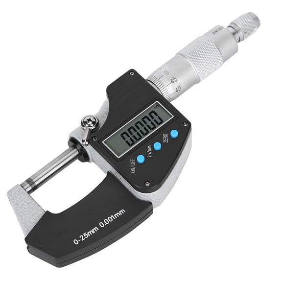 Yajisi Digital Micrometer Large Screen Metric Imperial 0.001mm Accuracy 0-25mm (0-1 inch) Outer Diameter Measuring Tool with Stainless Steel Cemented Carbide Construction