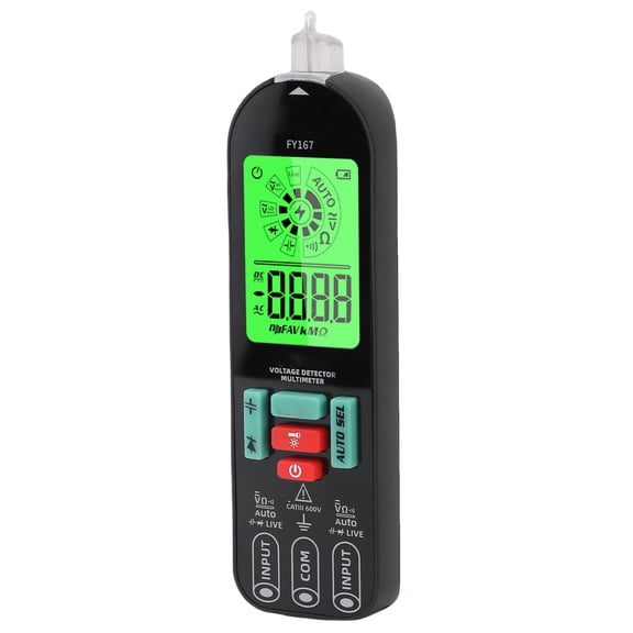 Yajisi Digital Multimeter Intelligent Anti Burning AC DC Voltage Capacitor Resistor Tester Non Touch Electrical Voltmeter (7.09 inches / 18 cm)