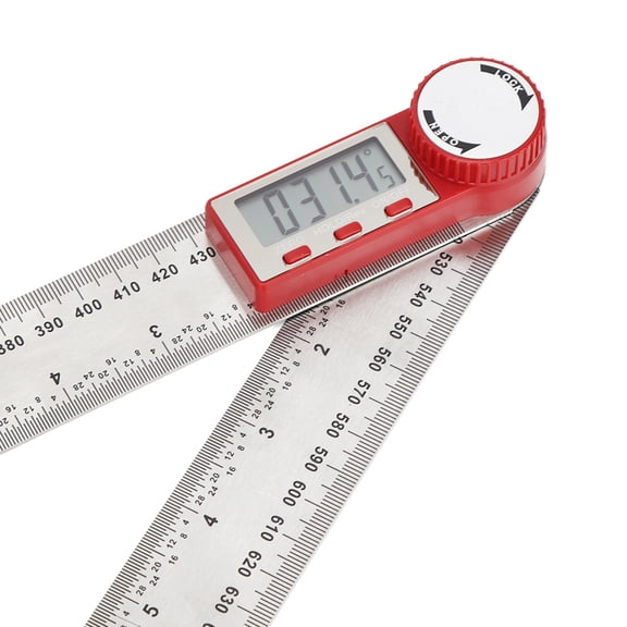 Yajisi Digital Ruler Stainless Steel Electronic Ruler 360 Degree Angle Measuring Tool Dual Scale 0-500mm / 0-20 inches Professional Measuring Instrument for Construction Woodworking Engineering