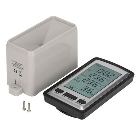 Yajisi Digital Wireless Rain Meter Gauge, Household Weather Station with RCC Receiver, Temperature Recorder for Indoor Outdoor Use, Transmission Range Up to 330 Feet / 100 m, ABS Plastic Material