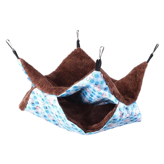 Yajisi Double Layer Small Pet Hammock, Hanging Bed for Hamsters & Squirrels, Soft Warm Nest for Small Animals (18x11x3cm)