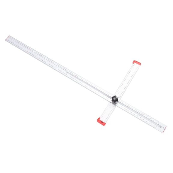 Yajisi Drywall T Square 120cm Adjustable Length and Angle Aluminum Alloy Measuring Marking Ruler with 2 Way Scale and Sliding Head Professional Carpentry Square Layout Tool for Woodworking Silver