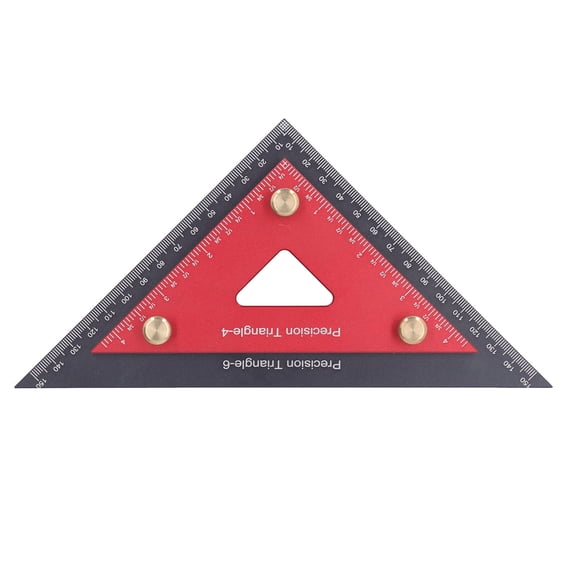 Yajisi DualLayer 4 & 6 Aluminum Triangle Ruler Metric & Imperial Carpentry Square Tool