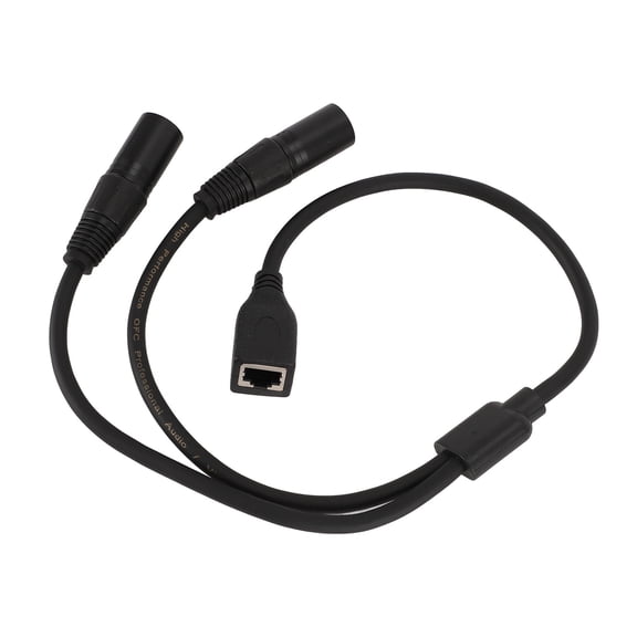 Yajisi Dual XLR 3Pin Male to RJ45 Female Adapter Extension Audio Splitter Y Cable for DMX CON Controller Series Stage Studio Recording, 0.5m / 1.6ft Length