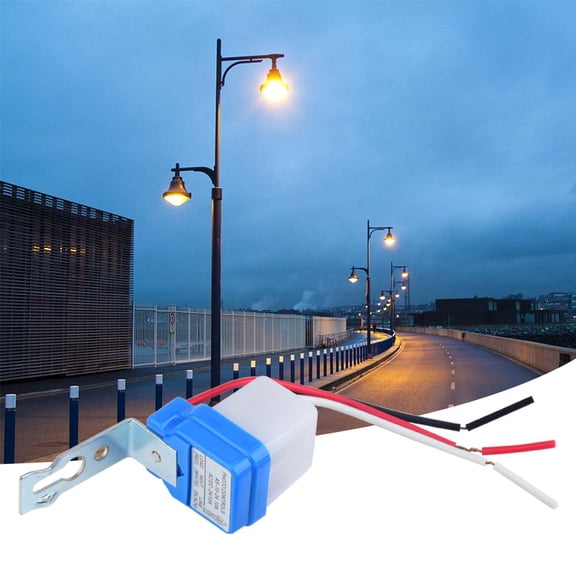 Yajisi Dusk to Dawn Photocell Sensor, Auto On/Off Outdoor Street Light Switch AC 24V 10A, 3.94 inches / 10 cm Length Efficient Lighting Controller for Garden and Porch