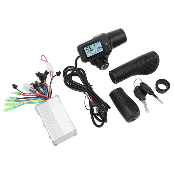 Yajisi Electric Bike Scooter Brushless Motor Controller 36V 48V 350W with 805 LCD Display Throttle Grip, 7.87 inches / 20 cm, Silver