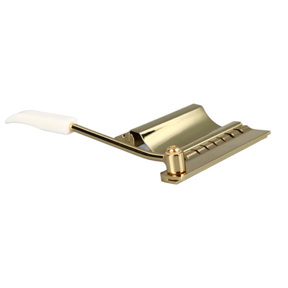 Yajisi Electric Guitar Tremolo Bridge with Bar Adjustable Amplitude Guitar String Treble Bridge Tailpiece Set Replacement Parts for LP SG Series, Gold