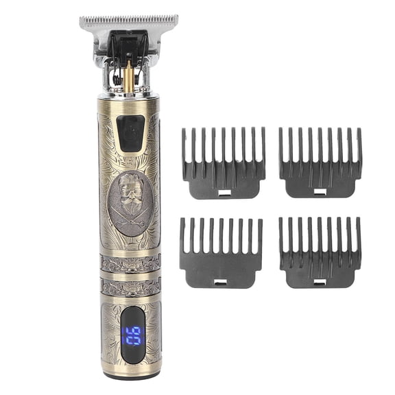 Yajisi Electric Hair Trimmer Clipper USB Portable Professional Retro Hair Cutting Tools for Men Cordless Rechargeable Grooming Kit with 4 Guide Combs LED Display 7.87 inches / 20 cm