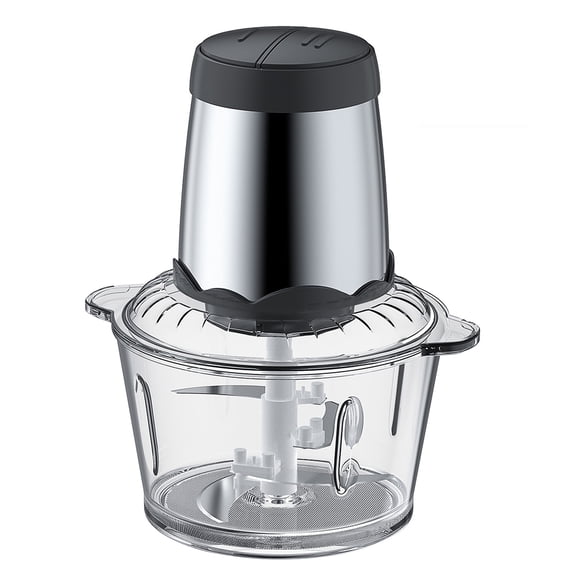 Yajisi Electric Meat Grinder 2L Large Capacity Food Chopper 300W Motor Thickened Glass Bowl with 2 Speeds and Stainless Steel Blades for Meat Vegetables Onion Garlic 4.4 lbs / 1992g