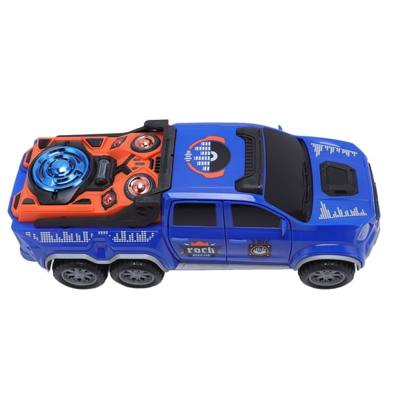 Yajisi Electric Toy Car Model Universal Music Light Off Road Vehicle Dancing Rotating Toy for Boys, Blue (10 inches / 25.4 cm)