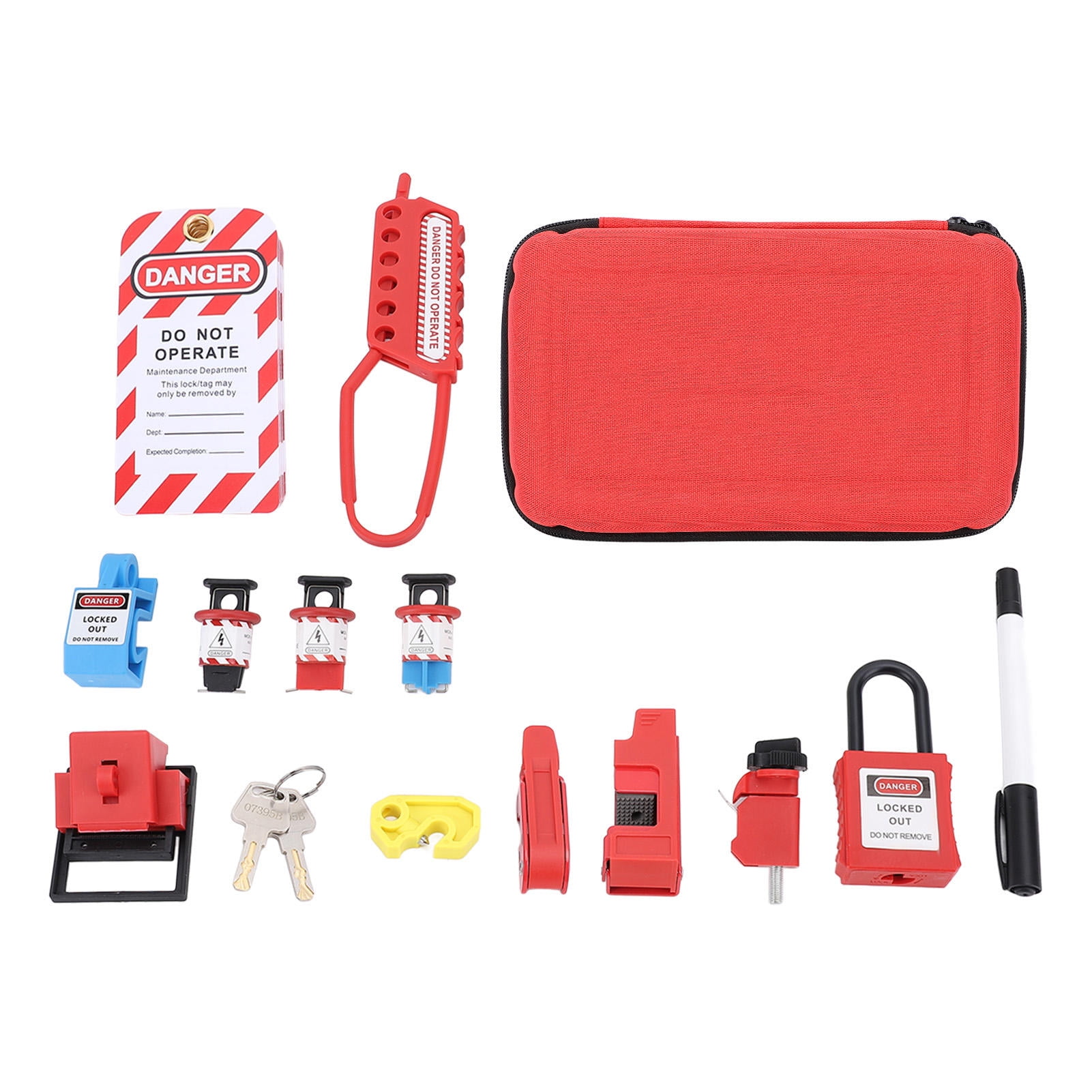 Yajisi Electrical Lockout Tagout Kit – 1 Circuit Breaker Hasp + 8 2‑Key ...