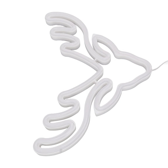 Yajisi Elk Neon Signs LED Wall Decor Ornaments, Warm Light USB or Battery Powered Christmas Holiday Bedroom Lighting, 13.8 Inches / 35 cm Tall Decorative Signage for Indoor Parties