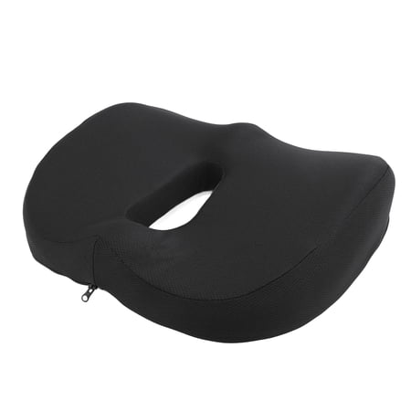 Yajisi Ergonomic Seat Cushion for Home and Office Chair, Lightweight Memory Foam Tailbone Support Pad (Black) - 15.75 inches / 40 cm Length, Comfortable Posture Correction Pad for Desk Chairs