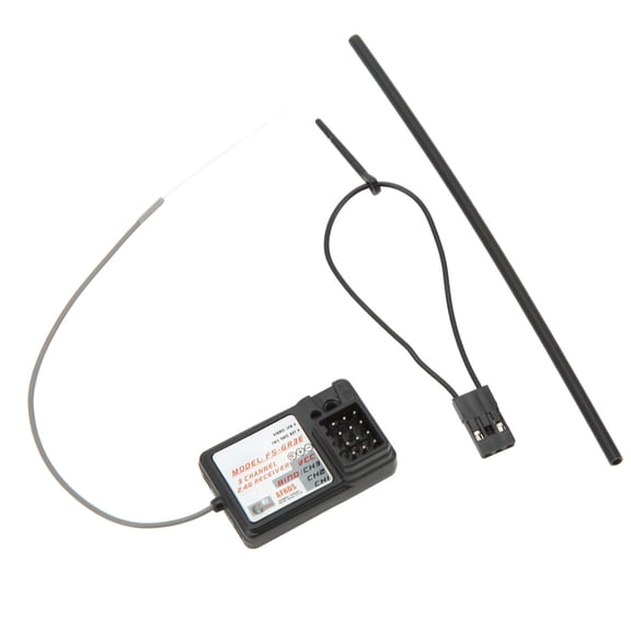 Yajisi FS GR3E 2.4GHz 3-Channel RC Receiver Replacement for GT3B GT2 GT3C Radio Control Car and Boat Transmitters, High Sensitivity GFSK AFHDS System Black