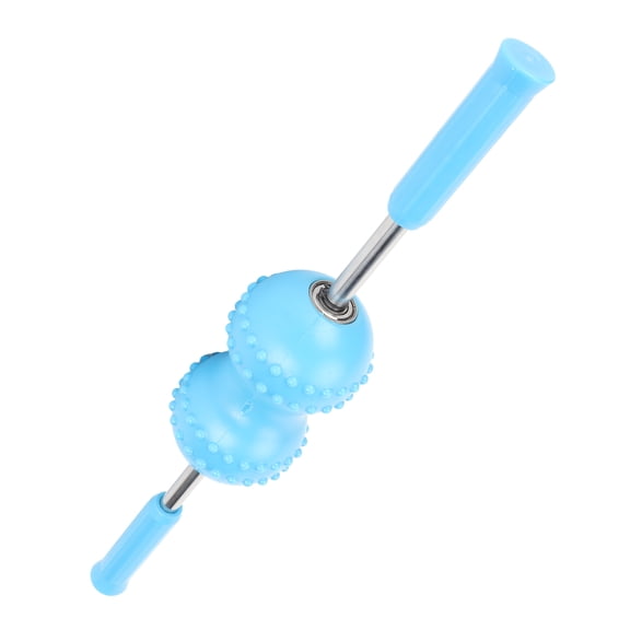 Yajisi Fascia Muscle Roller Dual Ball Deep Tissue Massaging Tool for Legs Neck Back Pain Relief, Handheld Physical Therapy Massager Stick for Muscle Recovery, 18.1 inches / 46 cm