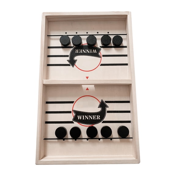 Yajisi Fast Sling Puck Game, Desktop Slingshot Board Games, Table Battle 2 in 1 Wooden Hockey Interaction Toys