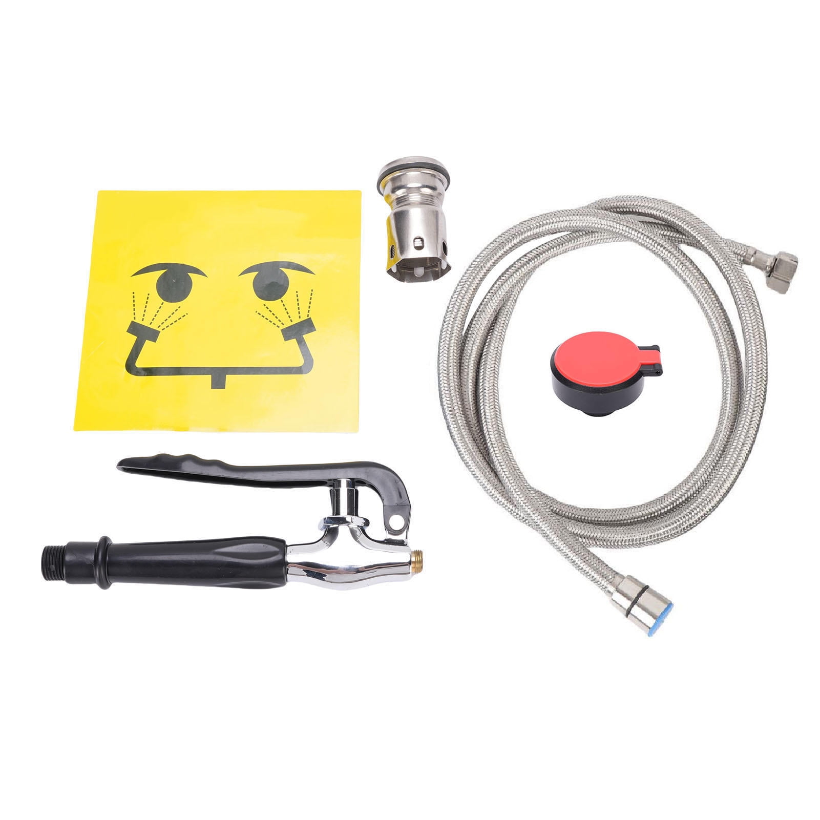 Yajisi Faucet Mounted Emergency Eye Wash Station Kit, Single Nozzle Industrial Safety Eyewash Unit for Laboratory Factory and Office, 1.54 lbs / 700.00 g Standard G1/2 Interface Setup