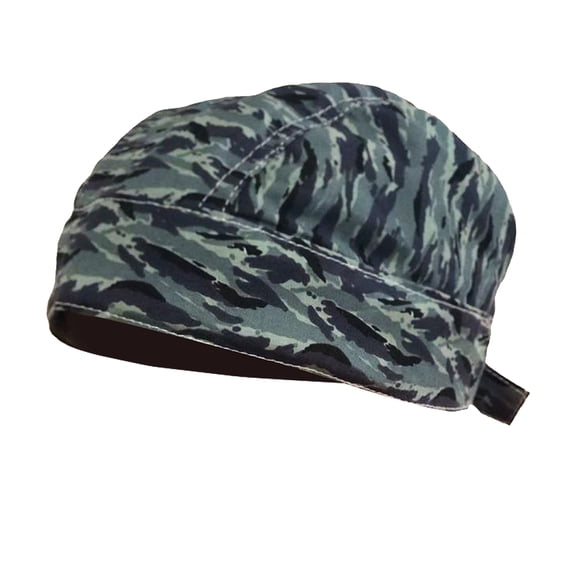 Yajisi Flame-Retardant Cloth Welding Cap Anti-Hot Washable Helmet Band Adjustable Breathable Splash-Proof Heat Insulation Camouflage 58cm / 22.8 inches