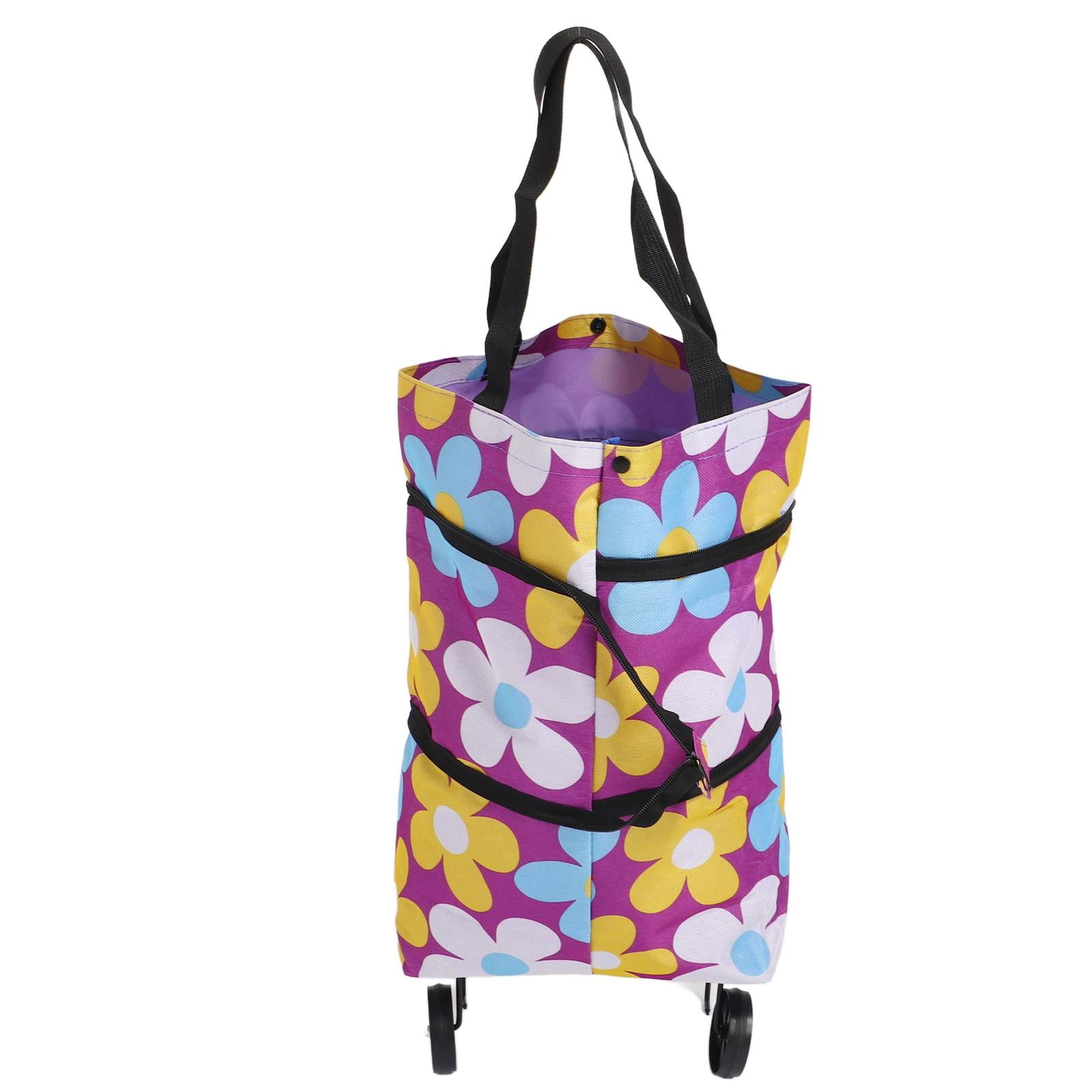 Yajisi Foldable Canvas Trolley Bag with Wheels – Lightweight, Multi‑Use ...