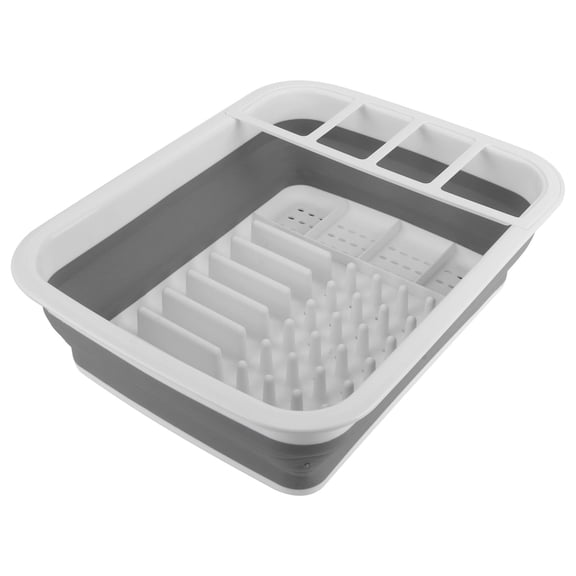 Yajisi Foldable Dish Drying Rack with Drainer Board 14.8x11.6x4.9 inches / 37.5x29.5x12.5cm Portable Dinnerware Organizer for Kitchen RV Camping