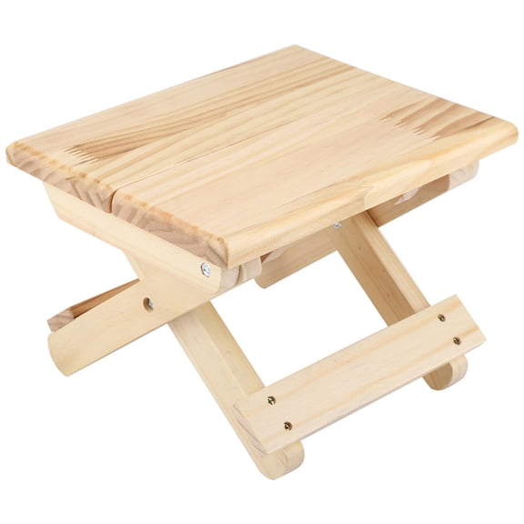 Yajisi Foldable Solid Wood Small Square Bench Rural Styles Ergonomic Fishing Chair 9.4x7.7x8.3in