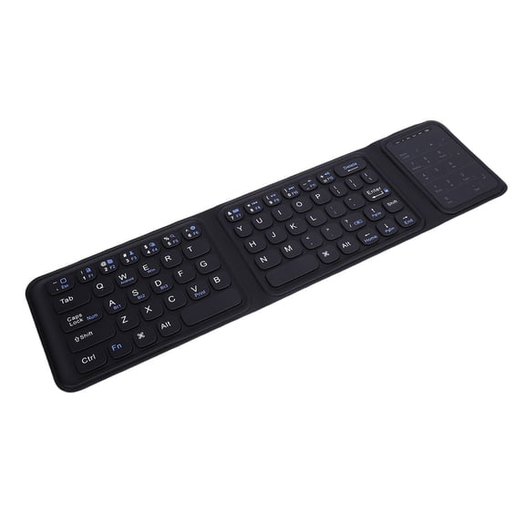 Yajisi Foldable Wireless Keyboard with Touchpad and Number Pad Bluetooth 5.0 Quiet USB C Rechargeable Ultra Thin Portable Travel Keyboard for Tablet Laptop iOS Android Windows (19.0 x 11.0 in)