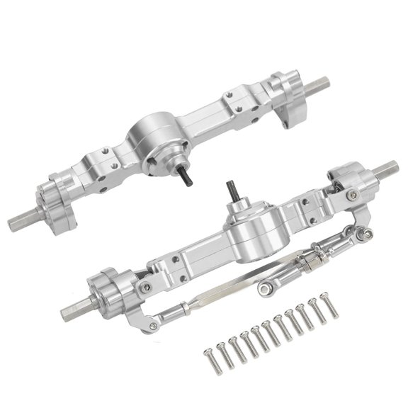 Yajisi Front Rear Axles Aluminum Alloy Upgrade Parts 4 Wheel RC Axles for MN 90 99S Series Silver Replacement Accessory 5.7 inches / 14.5 cm[cite: 1]