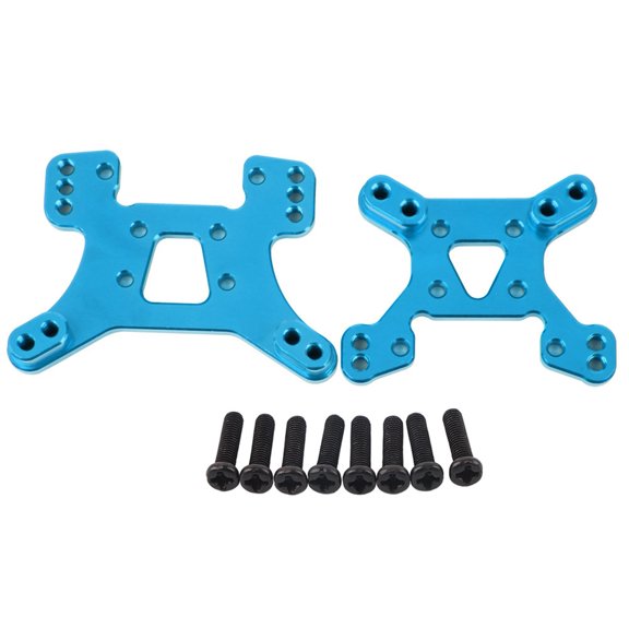 Yajisi Front Rear Shock Tower Board Set Accessories Replacement Parts Fit for 144001 1/14 RC Car Upgrade Metal Components Aluminum Alloy Material Blue Color Pack of 10 Pieces Including 8 Screws