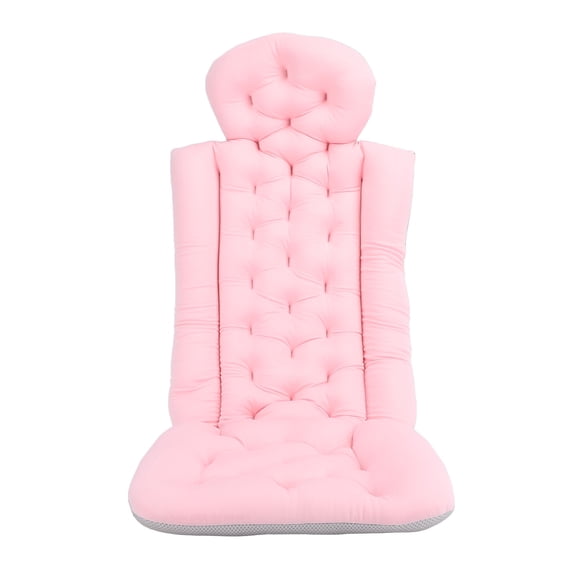 Yajisi Full Body Bath Pillow Non Slip Suction Cup Fixing Bath Headrest Neck Shoulder Support Tub Cushion Mat for Adults, Washable Bathroom Spa Accessory, Pink, 39.37 inches / 100 cm
