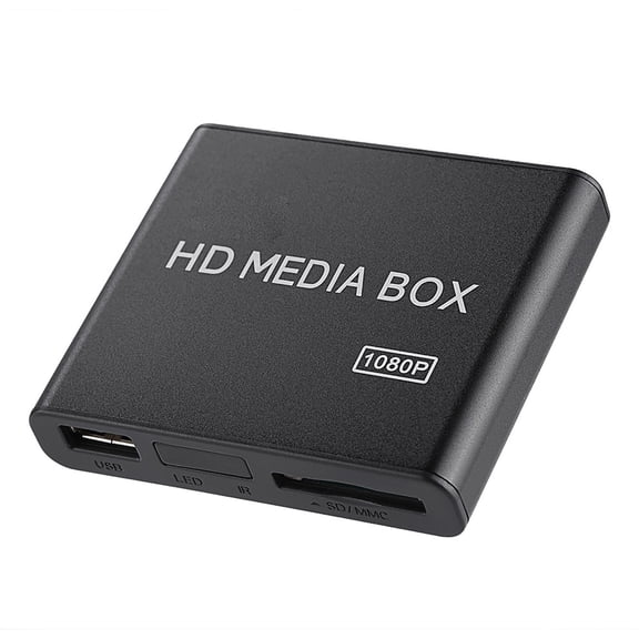 Yajisi Full HD Mini Box Media Player 1080P Small Form Factor Video Media Box with EU Plug, Support USB HDD MMC RMVB MP3 AVI MKV for Home Entertainment TV Streaming