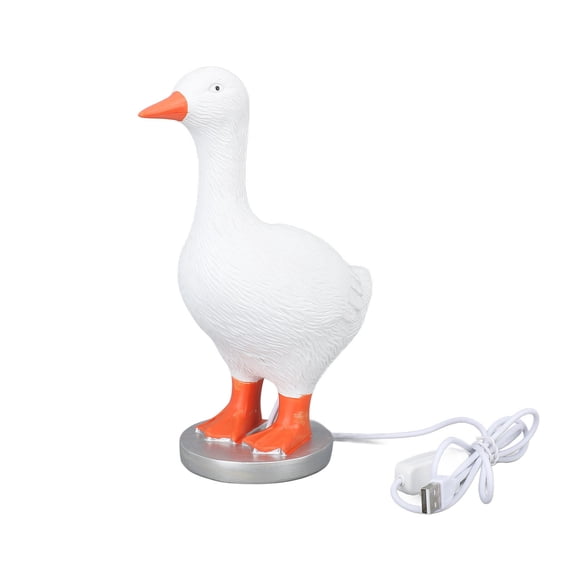Yajisi Funny Goose Table Lamp, Resin Duck Egg LED Night Light USB-Powered Home Decor for Bedroom & Study (26x22x15cm)