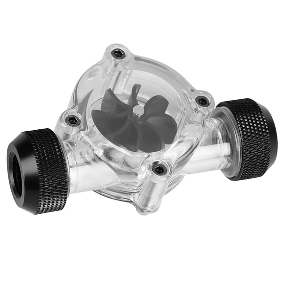 Yajisi G1/4 Thread Port Female to Female Flow Meter Indicator for PC Water Cooling 8 Impellers, High Efficiency Premium Desktop Computer Liquid Cooling System Speed Flow Detector, Black / 3.05 inches