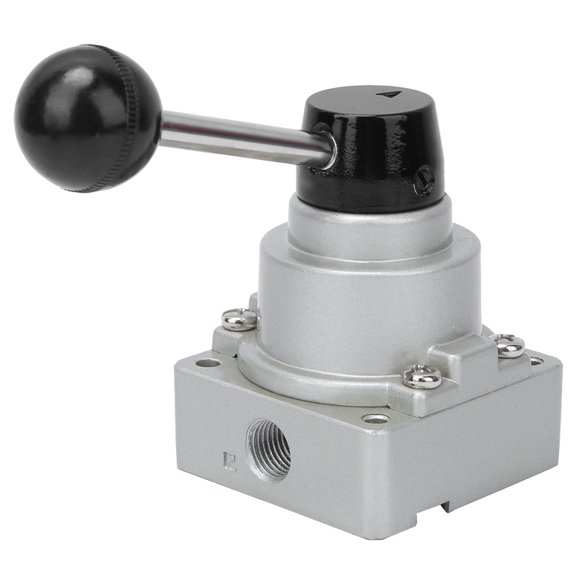 Yajisi G1/4in Lever Hand Valve Direct Acting Aluminum Alloy 3 Position 4 Way VH200-02 0-8kgf/cm2 Professional Grade Air Flow Control Valve Replacement Part (3.15 inches / 8.0 cm)