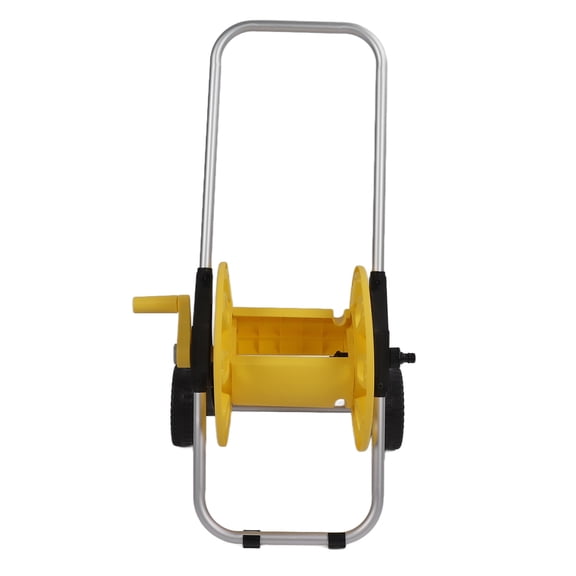 Yajisi Garden Water Hose Reel Cart with Anti-Slip Wheels, Holds Up To 115 ft / 35 m Hoses, Heavy Duty ABS Aluminum Lawn Planting Mobile Storage Organizer for Outside Yard Field, Yellow