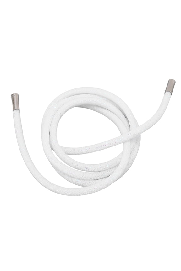 Glitter Rope Hoodie String Round Pipe Cord Sequin Trim Belt for Sport Pants, 54.3 Inches / 138 cm Long, Premium Crafting Embellishment, Versatile Drawstring Replacement, White Color