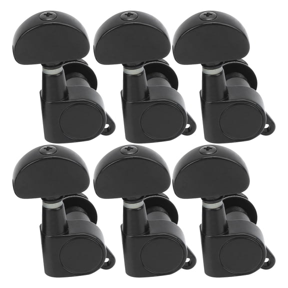 Yajisi Guitar String Tuning Peg Metal Sealed Tuner Key Machine Head Set Kit for Acoustic Electric Guitars, Black Replacement Parts with Mounting Screws included, Durable Alloy Construction, 6 Pieces